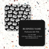 ランダムに配置されたロゴや任意の写真を探す スクエア名刺