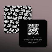 ランダムに配置されたロゴや任意の写真を探す スクエア名刺