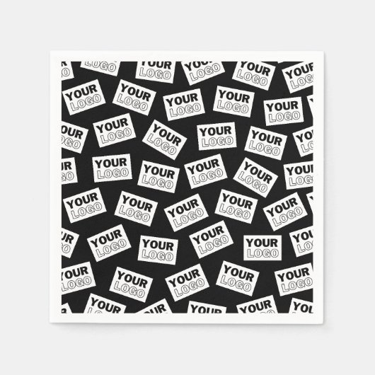 ランダムに配置されたロゴや任意の写真を探す スタンダードカクテルナプキン (正面)