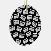 ランダムに配置されたロゴや任意の写真を探す セラミックオーナメント (右)