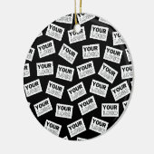 ランダムに配置されたロゴや任意の写真を探す セラミックオーナメント (左)