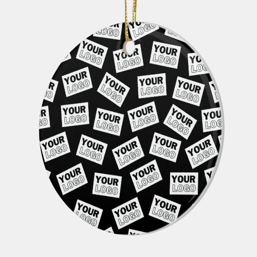 ランダムに配置されたロゴや任意の写真を探す セラミックオーナメント (左)