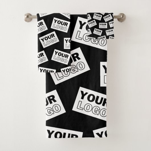 ランダムに配置されたロゴや任意の写真を探す バスタオルセット (インサイチュ)