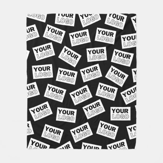 ランダムに配置されたロゴや任意の写真を探す フリースブランケット (正面)