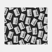 ランダムに配置されたロゴや任意の写真を探す フリースブランケット (正面(横))