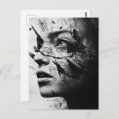 ランダムアート猫が頭の中で鳥を作る ポストカード (正面/裏面)