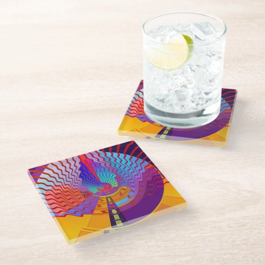 ランダムウェーブ ガラスコースター (アングル)