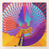 ランダムウェーブ ガラスコースター (正面)