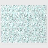 ランダムエレガントサイズの青水玉模様 ラッピングペーパー (フラット)