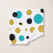 ランダムカラフルモダンドットパターン バスタオルセット (ウォッシュタオル)