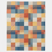 ランダムカラフル幾何形状パターン フリースブランケット (正面)