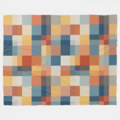 ランダムカラフル幾何形状パターン フリースブランケット (正面(横))