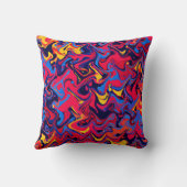 ランダムカラフル波パターン クッション (裏面)