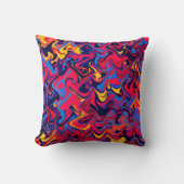 ランダムカラフル波パターン クッション (正面)