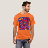 ランダムカラフル波パターン Tシャツ (正面フル)