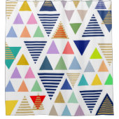 ランダムカラフル組み合わせ三角形パターン シャワーカーテン (正面)