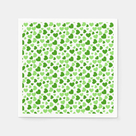 ランダムサイズとカラーハート スタンダードカクテルナプキン (正面)
