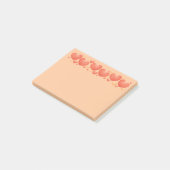 ランダムサイズのオレンジ色のハート ポストイット (アングル)