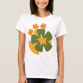 ランダムシンプルな形状のフローラ花 Tシャツ (正面)