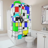ランダムスクウェアのモンドリアン シャワーカーテン (インサイチュ)
