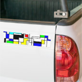 ランダムスクウェアのモンドリアン バンパーステッカー (トラック上)