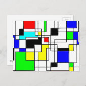 ランダムスクウェアのモンドリアン ポストカード (正面/裏面)