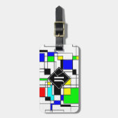 ランダムスクウェアのモンドリアン ラゲッジタグ (正面縦)