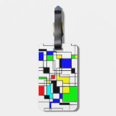 ランダムスクウェアのモンドリアン ラゲッジタグ (裏面縦)