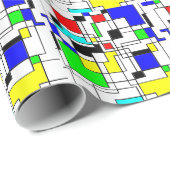 ランダムスクウェアのモンドリアン ラッピングペーパー (ロールコーナー)