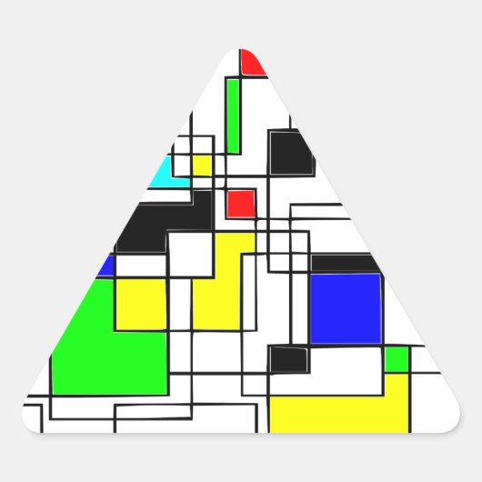 ランダムスクウェアのモンドリアン 三角形シール (正面)