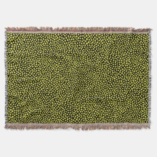 ランダムスポット – バナナイエロー（黒） スローブランケット (正面)