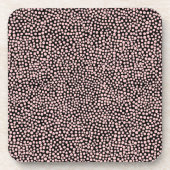 ランダムスポット – 黒のピンク色 コースター (正面)