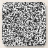 ランダムスポット – 黒（白） コースター (正面)