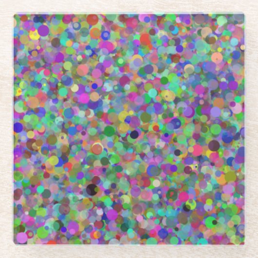 ランダムドットガラスコースター ガラスコースター (正面)
