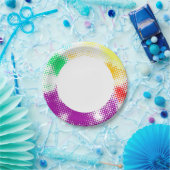 ランダムハーフトーンカラフルの背景 ペーパープレート (パーティー)