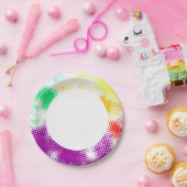 ランダムハーフトーンカラフルの背景 ペーパープレート (パーティー)