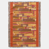 ランダムパターン（の模様が）あるな暖かいトーンパターンのスロー スローブランケット (正面縦)