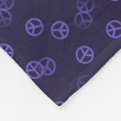 ランダムパープルピースサイン毛布とカスタム文字 フリースブランケット (角)