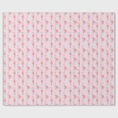 ランダムピンクフラミンゴ鳥パターン ラッピングペーパー (フラット)