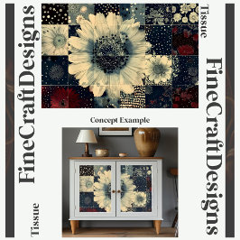 ランダムフローラタイルのコラージュの切り離し右152 薄葉紙