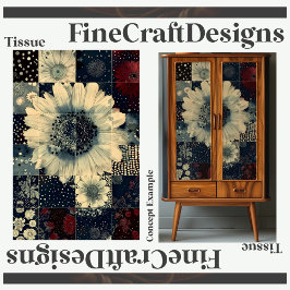 ランダムフローラタイルのコラージュデカ離れージ152 薄葉紙