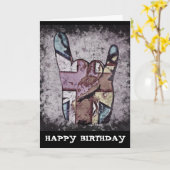 ランダムホーングランジ懸命ロック誕生日カード カード (黄色い花)