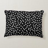 ランダムモダン水玉模様パターン白黒 アクセントクッション (裏面)