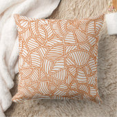 ランダムリーフモザイクダークオレンジ クッション (ブランケット)