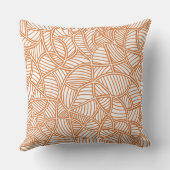 ランダムリーフモザイクダークオレンジ クッション (裏面)