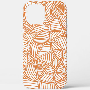 ランダムリーフモザイクダークオレンジ iPhone 12 PRO MAX ケース
