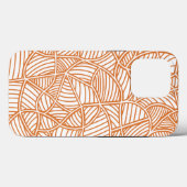 ランダムリーフモザイクダークオレンジ Case-Mate iPhoneケース (裏面 (横))
