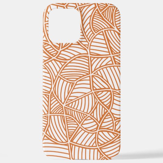 ランダムリーフモザイクダークオレンジ iPhoneケース (裏面)