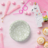 ランダムリーフモザイク淡い色のグリーン ペーパーボウル (パーティー)