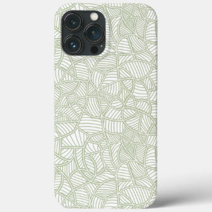 ランダムリーフモザイク淡い色のグリーン iPhone 13 PRO MAXケース